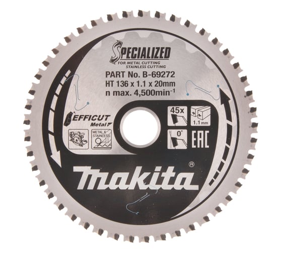 Диск пильный по металлу EFFICUT (136x20 мм; 45T) Makita B-69272