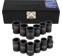 Набор головок ударных, 12 шт, 1/2DR", 6 гр., 10, 12, 13, 14, 15, 16, 17, 18, 19, 21, 22, 24 мм, в метал. кейсе Forsage F-4129-5MPB(7897)