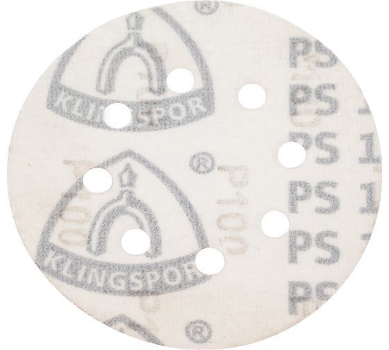 Самозацепляемый шлифовальный круг PS18EK 125 мм, P100, 8 отверстий Klingspor 270443
