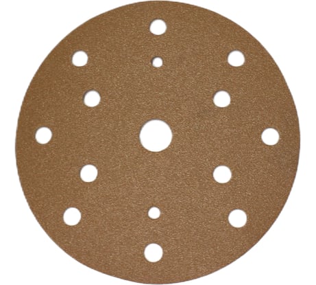 Шлифовальный круг В312TV 150 мм, на липучке, 15 отверстий, золотистый, Р120 R2R 2020-44308