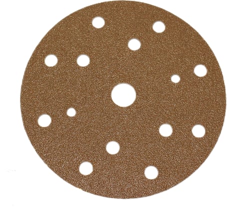 Шлифовальный круг В312TV 150 мм, на липучке, 15 отверстий, золотистый, Р60 R2R 2020-44305