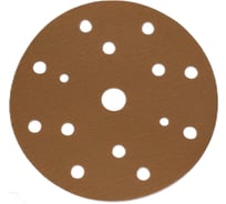 Шлифовальный круг В312TV 150 мм, на липучке, 15 отверстий, золотистый, Р240 R2R 2020-44312