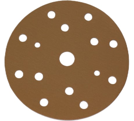 Шлифовальный круг В312TV 150 мм, на липучке, 15 отверстий, золотистый, Р280 R2R 2020-44313