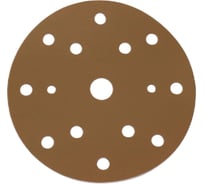 Шлифовальный круг В312TV 150 мм, на липучке, 15 отверстий, золотистый, Р600 R2R 2020-44318