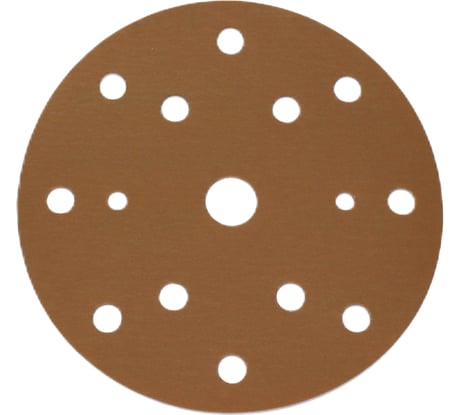 Шлифовальный круг В312TV 150 мм, на липучке, 15 отверстий, золотистый, Р500 R2R 2020-44317