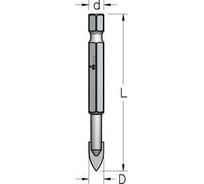 Сверло для стекла и керамики WP D10 мм, L93 мм, хвостовик HEX1/4" WPW HMZ1004