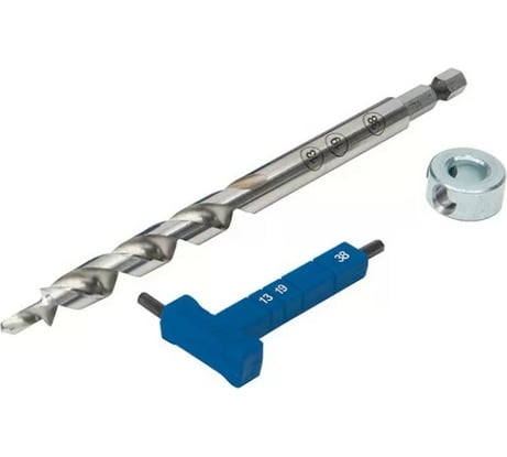 Сверло, шестигранный ключ с разметкой и стопорное кольцо KREG KPHA308-INT
