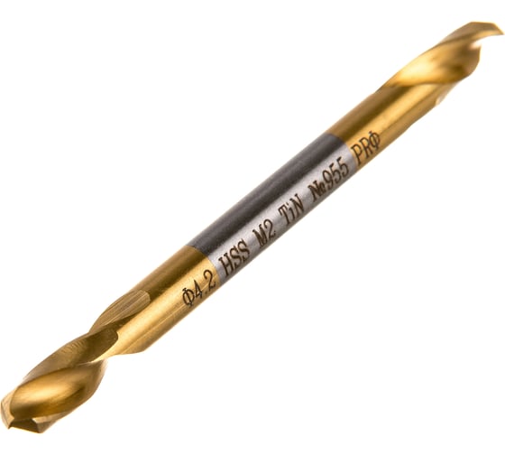 Сверло двустороннее Эксперт M2 TIN №955 по металлу (10 шт; 4.2х55 мм; HSS-G; DIN 1897) Профоснастка 30207023