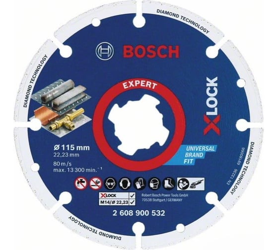 Диск алмазный по металлу X-LOCK (115х22 мм) Bosch 2608900532 1