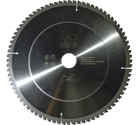 Диск пильный по цветным металлам и ламинату (254x30 мм; Z80) KEOS WMB254.80