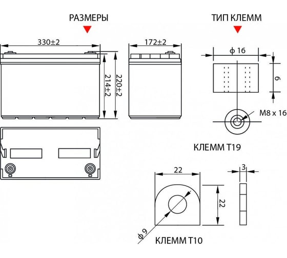 Батарея аккумуляторная Vektor Energy HR 12-390W 76030