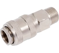 Быстроразъем пневматический с клапаном с наружной резьбой 3/8" Partner PA-SE1-3SM(9212)