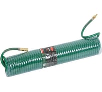 Шланг витой полиуретановый 10х14 мм, 10 м, с быстроразъемами, латунь, максимальное давление 15bar, рабочая температура от -20 до +60°С Rockforce RF-1410-10M(15097)