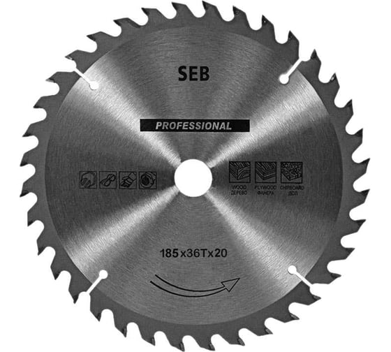 Диск пильный по дереву 185х20/16 мм, 36 зубьев TORGWIN S73800 1