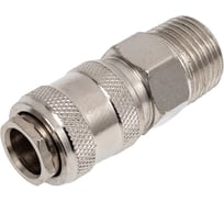 Быстроразъем пневматический с клапаном и наружной резьбой 1/2" Partner PA-SE1-4SM(9213)