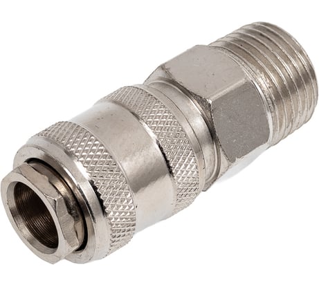 Быстроразъем пневматический с клапаном и наружной резьбой 1/2" Partner PA-SE1-4SM(9213)