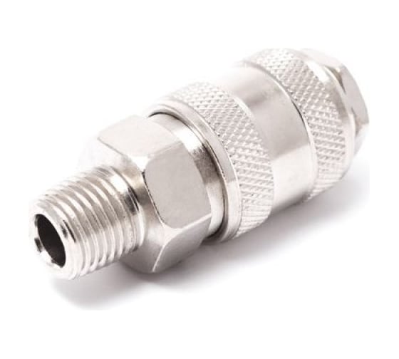 Быстроразъем пневматический с клапаном и наружной резьбой 1/2" Partner PA-SE1-4SM(9213)