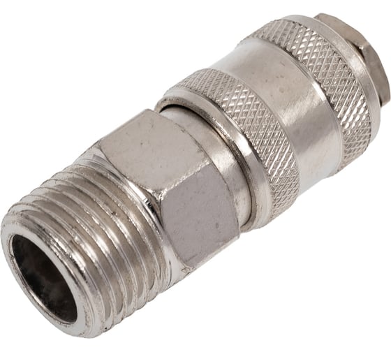 Быстроразъем пневматический с клапаном и наружной резьбой 1/2" Partner PA-SE1-4SM(9213)