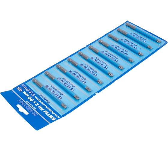 Биты для больших нагрузок (10 шт, PH2x90 мм) ЕUROTEX 031514-090-002