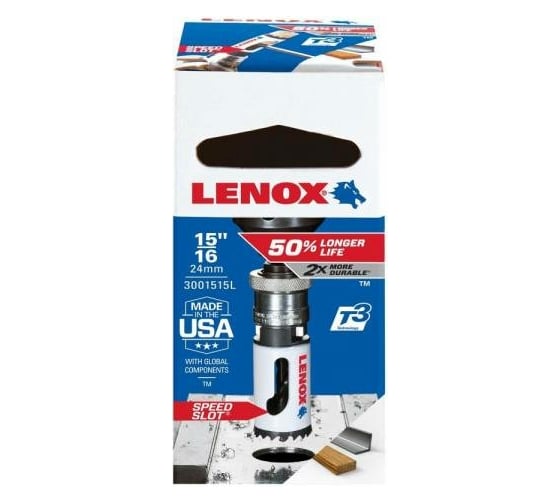 Коронка биметаллическая Т3 15L 1/BX (24 мм; 15/16) Lenox 3001515L