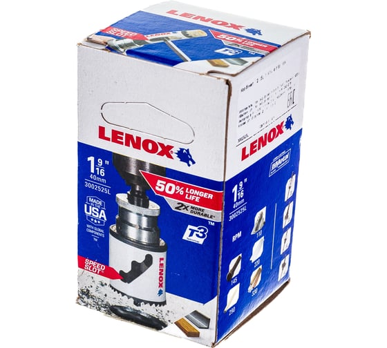 Коронка биметаллическая Т3 25L 1/BX (40 мм; 1 9/16) Lenox 3002525L