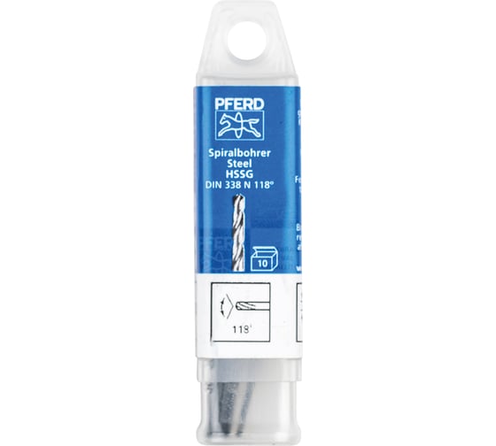 Сверло по металлу SPB DIN338 HSSG STEEL (10 шт; 1х12х34 мм) PFERD 25203510