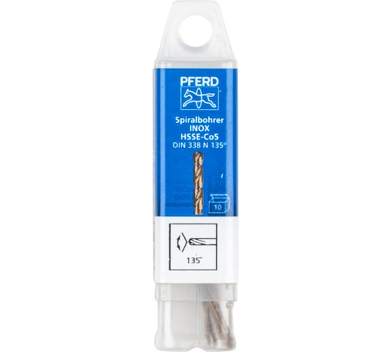 Сверло по металлу SPB DIN338 HSSE INOX (10 шт; 1х12х34 мм) PFERD 25203548