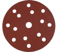 Шлифовальный круг 150 мм, Р100, 15 отверстий, красный, 10 шт Vitatools R-150-P100-10-15