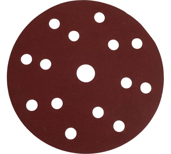 Шлифовальный круг 150 мм, Р400, 15 отверстий, красный, 10 шт Vitatools R-150-P400-10-15 1