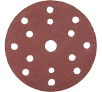 Шлифовальный круг 150 мм, Р60, 15 отверстий, красный, 10 шт Vitatools R-150-P60-10-15