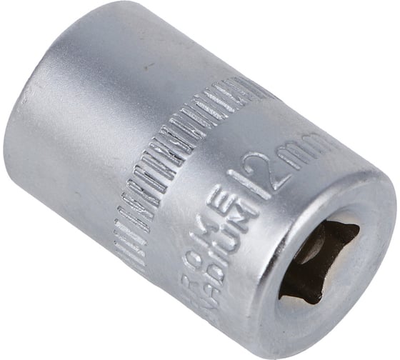 Головка торцевая 6 граней, 12 мм, 1/4"DR, хром-ванадий ЕРМАК 736-232
