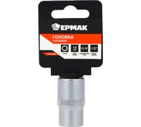 Головка торцевая 6 граней, 13 мм, 1/2"DR, хром-ванадий ЕРМАК 736-224