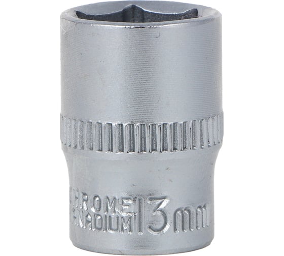 Головка торцевая 6 граней, 13 мм, 1/4"DR, хром-ванадий ЕРМАК 736-233