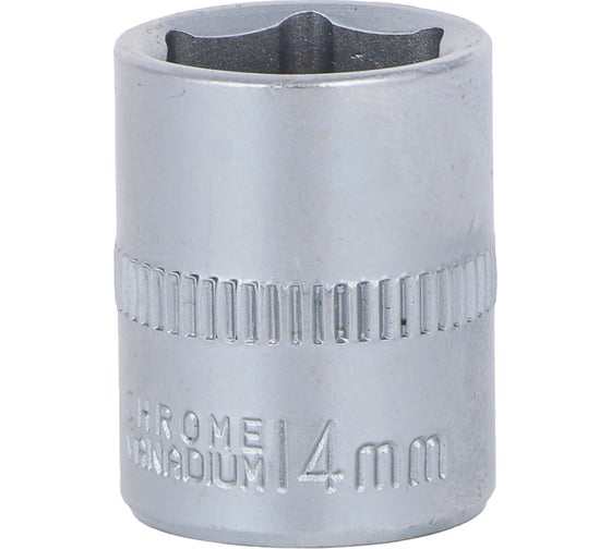 Головка торцевая 6 граней, 14 мм, 1/4"DR, хром-ванадий ЕРМАК 736-234