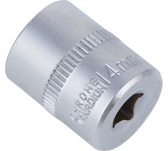 Головка торцевая 6 граней, 14 мм, 1/4"DR, хром-ванадий ЕРМАК 736-234