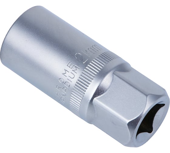 Головка торцевая свечная 21 мм, 1/2"DR, хром-ванадий ЕРМАК 736-236