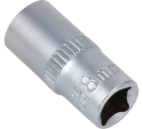 Головка торцевая 6 граней, 8 мм, 1/4"DR, хром-ванадий ЕРМАК 736-230