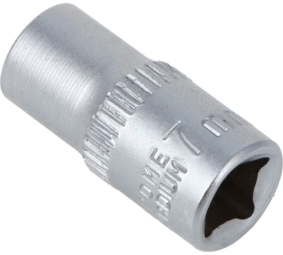Головка торцевая 6 граней, 7 мм, 1/4"DR, хром-ванадий ЕРМАК 736-229