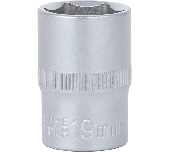 Головка торцевая 6 граней, 19 мм, 1/2"DR, хром-ванадий ЕРМАК 736-227