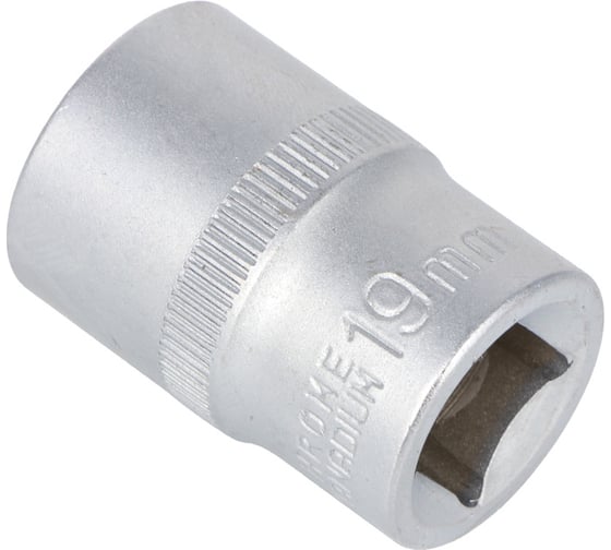 Головка торцевая 6 граней, 19 мм, 1/2"DR, хром-ванадий ЕРМАК 736-227
