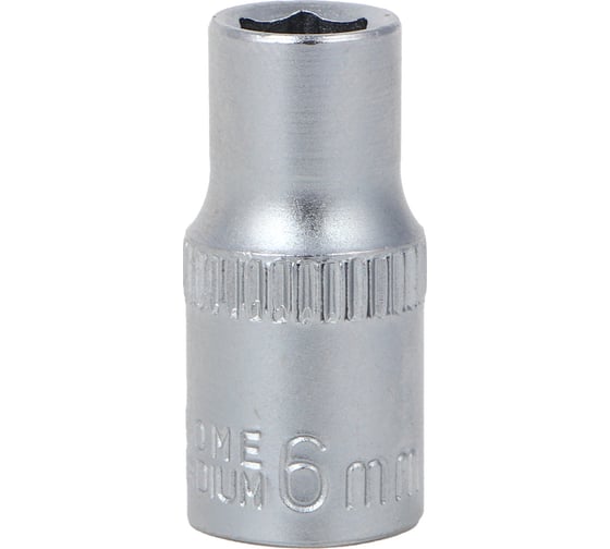 Головка торцевая 6 граней, 6 мм, 1/4"DR, хром-ванадий ЕРМАК 736-228
