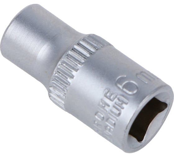 Головка торцевая 6 граней, 6 мм, 1/4"DR, хром-ванадий ЕРМАК 736-228