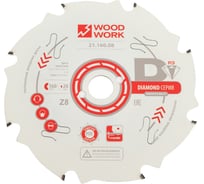 Диск пильный с PCD зубьями (160x2.4-1.6x20 мм; Z=8) WOODWORK 21.160.08