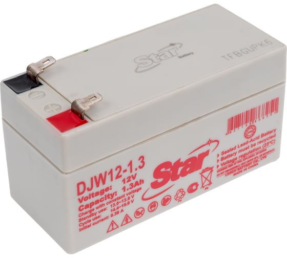 Аккумулятор для ИБП DJW12-1.3 12 В, 1.3 А*ч Star УТ-00002535 1