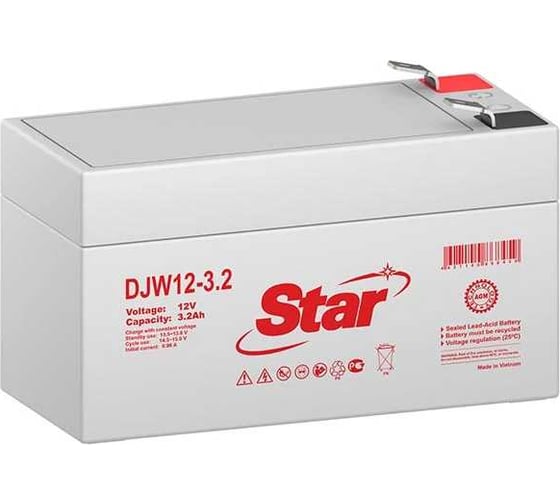 Аккумулятор для ИБП DJW12-3.2 12 В, 3.2 А*ч Star УТ-00002524 1