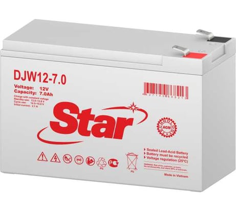 Аккумулятор для ИБП DJW12-7.0 12 В, 7 А*ч Star УТ-00002531