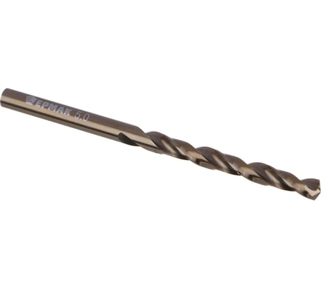 Сверло по металлу Кобальт 5.0x86 мм, сталь Р6М5К5, класс А ЕРМАК 604-036