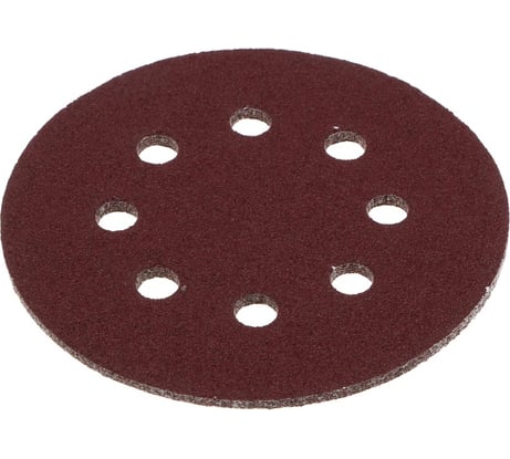 Круг шлифовальный из абразивной бумаги на велкро основе 125 мм, 8 отверстий, P60, 125 мм, 5 шт ЕРМАК 608-002
