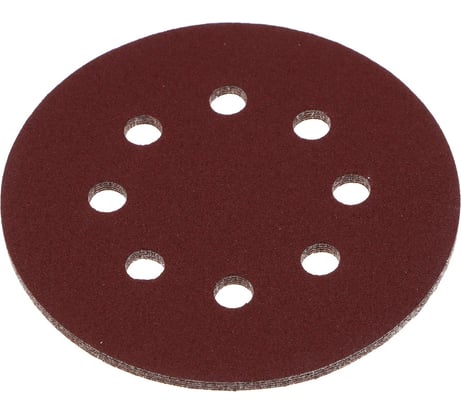 Круг шлифовальный из абразивной бумаги на велкро основе 125 мм, 8 отверстий, P100, 5 шт ЕРМАК 608-004