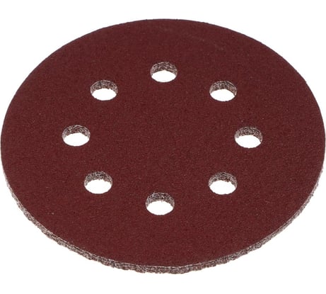 Круг шлифовальный из абразивной бумаги на велкро основе 125 мм, 8 отверстий, P80, 125 мм, 5 шт ЕРМАК 608-003
